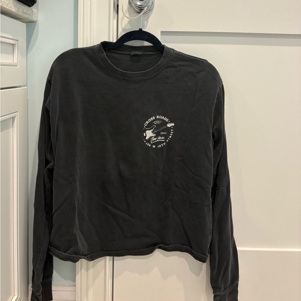 Brandy Melville Black Long Sleeve Graphic Tee
